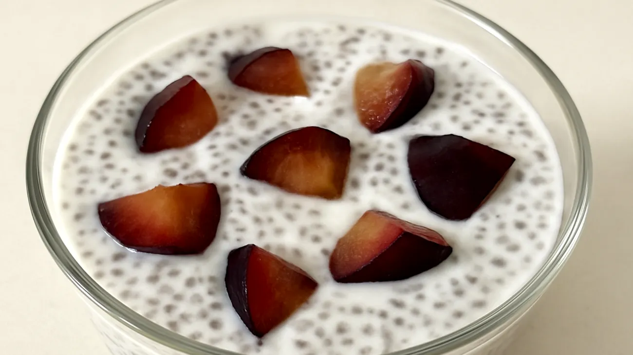 Chia-Pudding mit Kefir und Pflaumen"