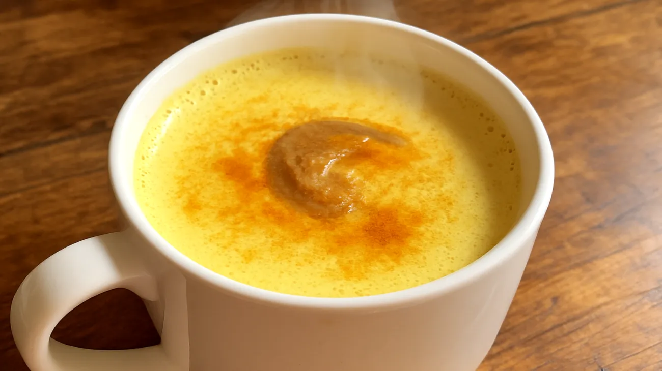 Goldene Milch mit Ashwagandha und Mandelmus"