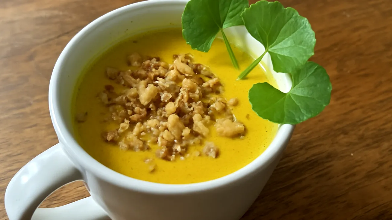 Goldene Milch mit Gotu Kola und Walnüssen"