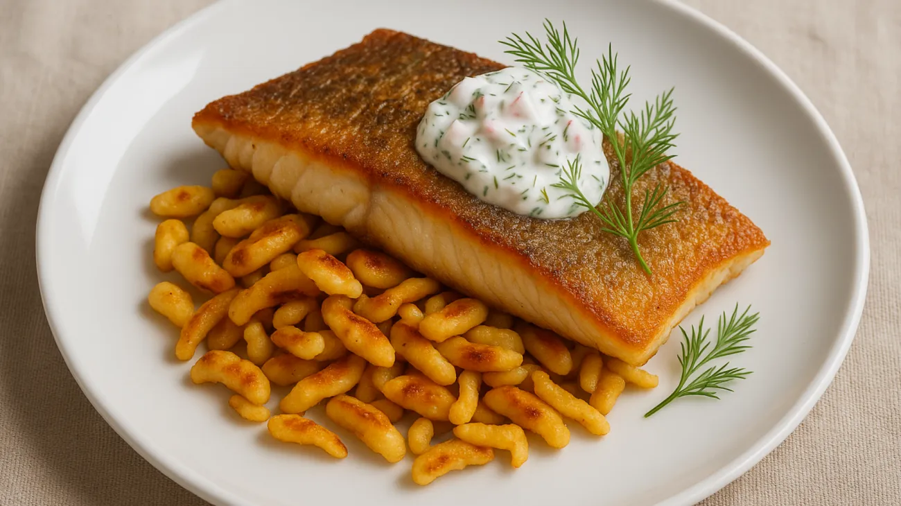 Radieschen Zanderfilet Spätzle"